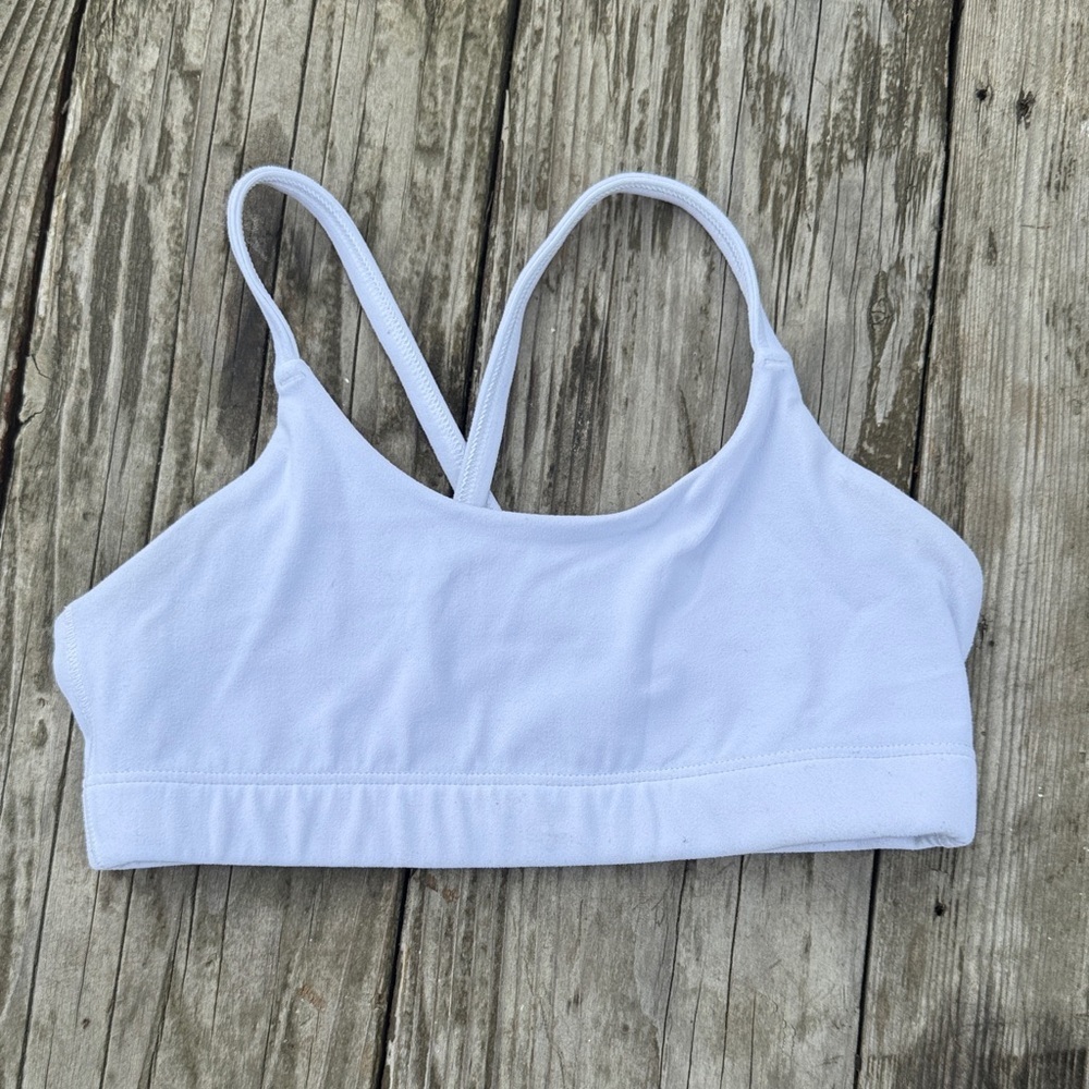 Athleta girls white sports bra size S/7